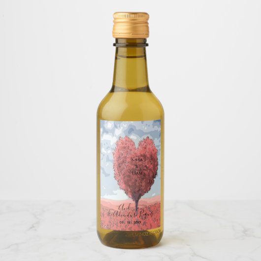 Das Abenteuer beginnt romantische Hochzeit Mini Weinetikett (Vorderseite)