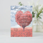 "Das Abenteuer beginnt"| Rosa Herz - Brautparty Einladung (Stehend Vorderseite)
