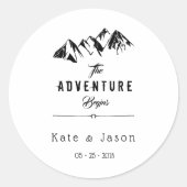Das Abenteuer Beginnt ⎥Rustic Round Sticker (Vorderseite)