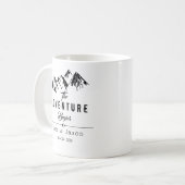 Das Abenteuer beginnt | Rustikale Hochzeitsstimmun Kaffeetasse (Vorderseite Links)