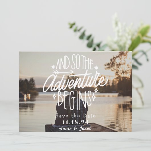 Das Abenteuer beginnt Save the Date (Stehend Vorderseite)