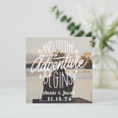 Das Abenteuer beginnt Save the Date Einladung (Stehend Vorderseite)