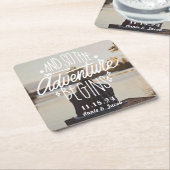 Das Abenteuer beginnt Save the Date Rechteckiger Pappuntersetzer (angewinkelt)