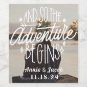 Das Abenteuer beginnt Save the Date Weinetikett (Einzelnes Label)