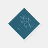 Das Abenteuer Beginnt Teal Moderne Typografie Serviette (Ecke)