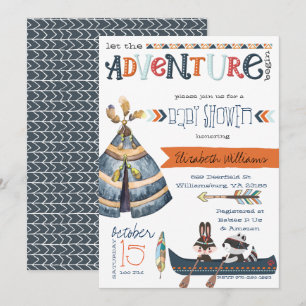 Das Abenteuer beginnt - Tribal Baby Shower Einladung