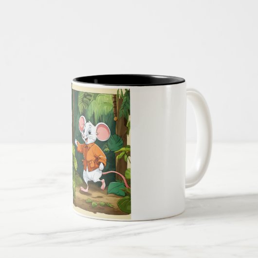Das Abenteuer der Neugierigen Maus im Dschungel Zweifarbige Tasse (VorderseiteRechts)