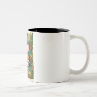 Das Abenteuer der Neugierigen Maus im Dschungel Zweifarbige Tasse