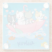 Das Abenteuer der Regenschirme mit niedlichen Fels Glasuntersetzer (Rückseite)