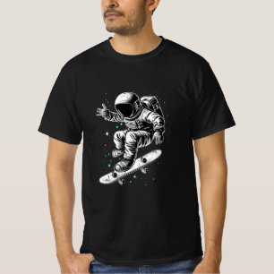 Das Abenteuer des Astronauten auf dem kosmischen S T-Shirt