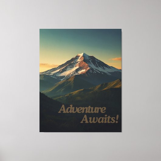 Das Abenteuer erwartet das Design der Wandkunst Leinwanddruck (Vorderseite)