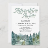 Das Abenteuer erwartet das rustikale Waldland-Brau Einladung (Vorderseite)