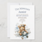 Das Abenteuer erwartet die Bear Baby Dusche im Flu Einladung (Vorderseite)