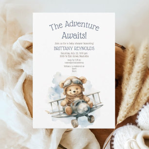 Das Abenteuer erwartet die Bear Baby Dusche im Flu Einladung