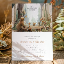 Das Abenteuer erwartet die Woodland Baby Dusche