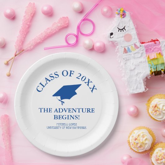 Das Abenteuer fängt Abschluss an Pappteller (Party)