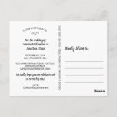 Das Abenteuer fängt an Hochzeitssache Das Foto Dat Postkarte (Rückseite)