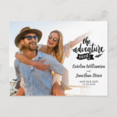 Das Abenteuer fängt an Hochzeitssache Das Foto Dat Postkarte (Vorderseite)