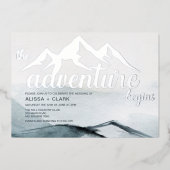 Das Abenteuer fängt die Hochzeit der Berge an Folieneinladung (Vorderseite)
