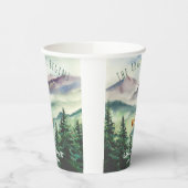 Das Abenteuer fängt die Wasserfarbenwelt des Berge Pappbecher (Links)