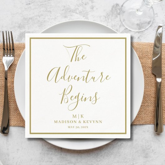 Das Abenteuer fängt minimal an | Hochzeit von Napk Serviette