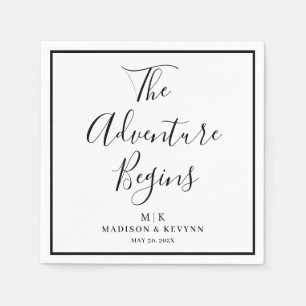 Das Abenteuer fängt minimal an   Hochzeit von Napk Serviette