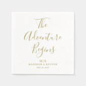 Das Abenteuer fängt minimal an | Hochzeit von Napk Serviette (Vorderseite)