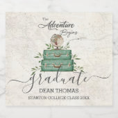 Das Abenteuer fängt mit dem Abschluss an, zu Gunst Schaumweinetikett (Einzelnes Label)