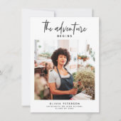 Das Abenteuer fängt mit dem Abschluss des modernen Einladung (Vorderseite)