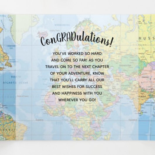 Das Abenteuer fängt mit dem Abschluss-Foto an Dreifach Gefaltete Karte (Innenseite Mitte)