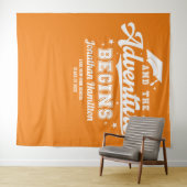 Das Abenteuer fängt Orange Grad Party Hintergrund  Wandteppich (Beispiel (Horizontal))