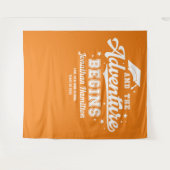 Das Abenteuer fängt Orange Grad Party Hintergrund  Wandteppich (Vorderseite (Horizontal))
