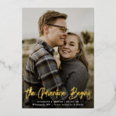 Das Abenteuer fängt Save the Date Foto an Folieneinladung (Vorderseite)