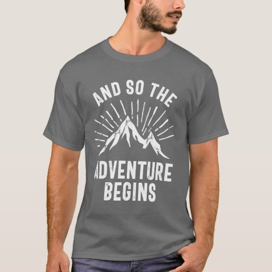 Das Abenteuer fängt T-Shirt Outdoor Mountain Wande (Vorderseite)