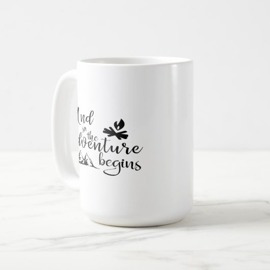 Das Abenteuer fängt Tasse an (Vorderseite Links)