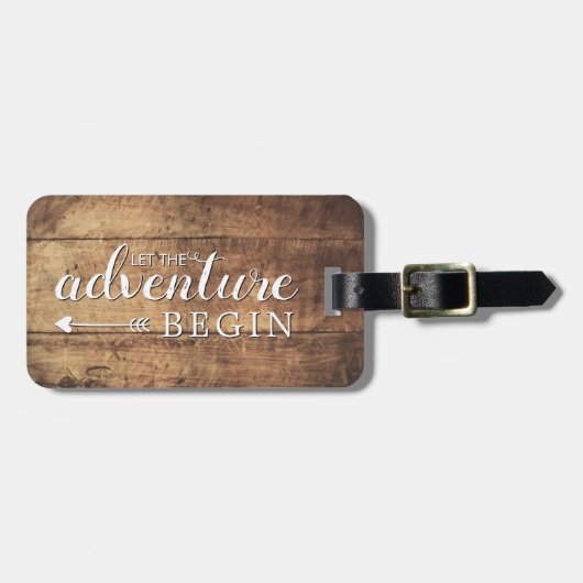 Das Abenteuer-Holzdrucklehre gelassen Gepäckanhänger (Vorderseite horizontal)