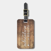 Das Abenteuer-Holzdrucklehre gelassen Gepäckanhänger (Vorderseite vertikal)