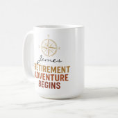 Das Abenteuer im Ruhestand beginnt Kaffeetasse (Vorderseite Links)