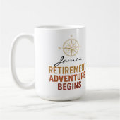 Das Abenteuer im Ruhestand beginnt Kaffeetasse (Links)