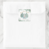 Das Abenteuer "Polar Bear Adventure" erwartet Nied Quadratischer Aufkleber (Tasche)