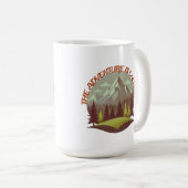 Das Abenteuer ruft. Monutain und Wald Kaffeetasse (VorderseiteRechts)