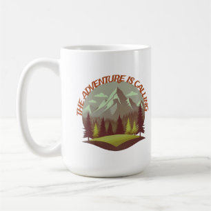 Das Abenteuer ruft. Monutain und Wald Kaffeetasse