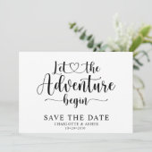 Das Abenteuer Save the Date gelassen (Stehend Vorderseite)