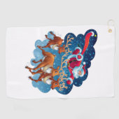 Das Abenteuer von Santa Sleigh Golfhandtuch (Horizontal)