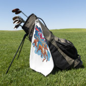 Das Abenteuer von Santa Sleigh Golfhandtuch (Gras)