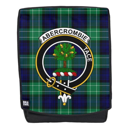 Das Abercrombie Clan Wappen Tartan Karierter Rucks Rucksack (Vorderseite)