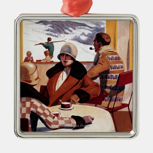 Das abschüssiger Verein-fördernde Plakat Silbernes Ornament (Vorne)