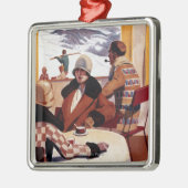 Das abschüssiger Verein-fördernde Plakat Silbernes Ornament (Links)