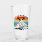 Das Absteigen ist ein obligatorisches Bergsteigen Glas (Vorderseite)