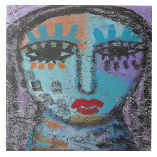 Das Abstrakte Bild "Zurückgebliebene" auf OSB verl Fliese